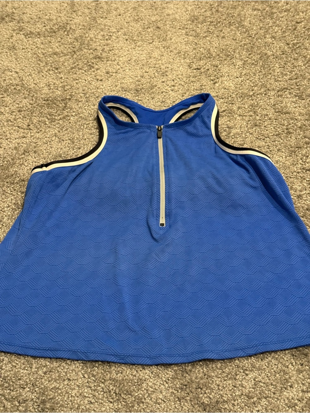 Blue Racerback Zip-Front Women's Tank Top